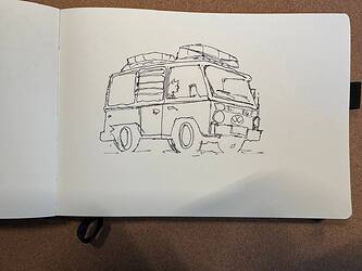 Colorless sketch of a car